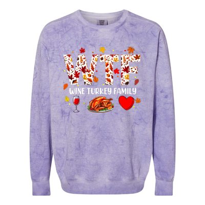 Wine Turkey Family Funny Thanksgiving Day Colorblast Crewneck Sweatshirt