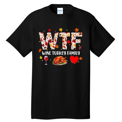 Wine Turkey Family Funny Thanksgiving Day Tall T-Shirt