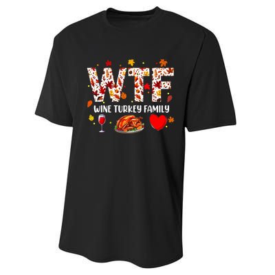 Wine Turkey Family Funny Thanksgiving Day Performance Sprint T-Shirt