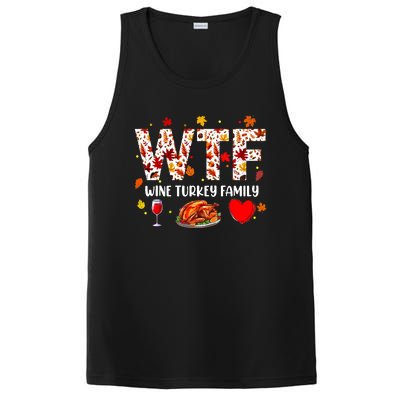 Wine Turkey Family Funny Thanksgiving Day PosiCharge Competitor Tank