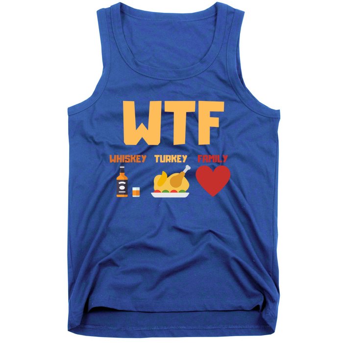 Whiskey Turkey Family Funny Wtf Thanksgiving Funny Gift Tank Top