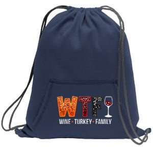 Wine Turkey Family Sweatshirt Cinch Pack Bag