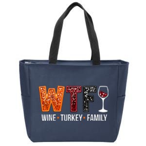 Wine Turkey Family Zip Tote Bag