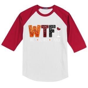 Wine Turkey Family Kids Colorblock Raglan Jersey