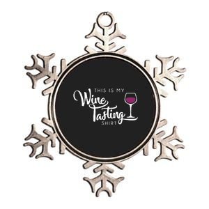 Wine Tasting Funny Cute Drinking Wine Lover Gift Metallic Star Ornament