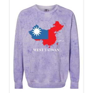 West Taiwan Funny China Map Define China Is West Taiwan Gift Colorblast Crewneck Sweatshirt