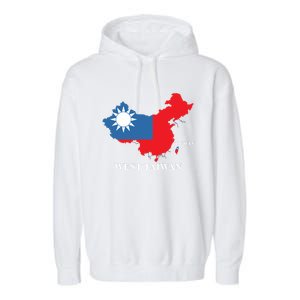 West Taiwan Funny China Map Define China Is West Taiwan Gift Garment-Dyed Fleece Hoodie