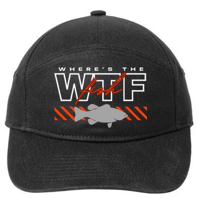 Wheres The Fish Wtf Funny Fishing Joke 7-Panel Snapback Hat