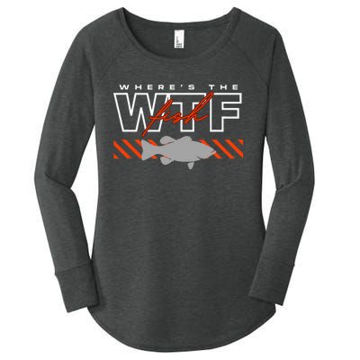 Wheres The Fish Wtf Funny Fishing Joke Women's Perfect Tri Tunic Long Sleeve Shirt