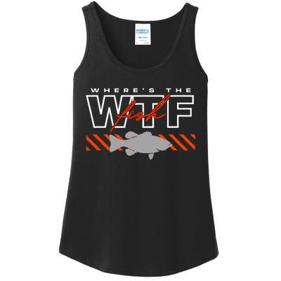 Wheres The Fish Wtf Funny Fishing Joke Ladies Essential Tank