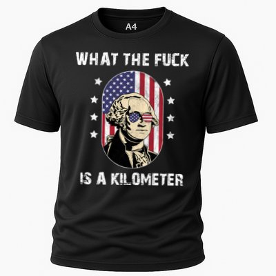 What The F*ck Is A Kilometer Funny George Washington USA Performance Shirt