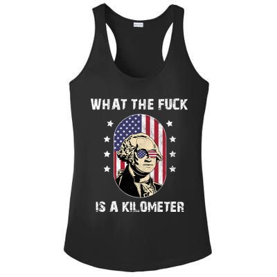 What The F*ck Is A Kilometer Funny George Washington USA Ladies PosiCharge Competitor Racerback Tank