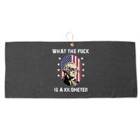 What The F*ck Is A Kilometer Funny George Washington USA Large Microfiber Waffle Golf Towel