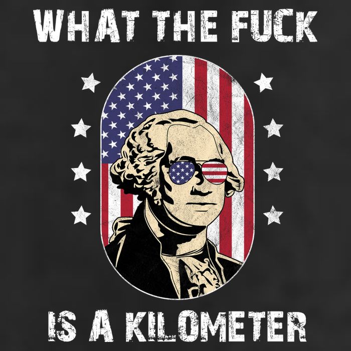 What The F*ck Is A Kilometer Funny George Washington USA Golf Towel