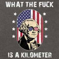What The F*ck Is A Kilometer Funny George Washington USA Cotton Canvas Backpack