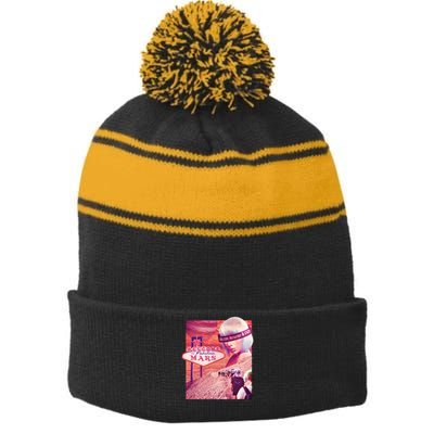 Welcome To Fabulous Mars Stripe Pom Pom Beanie