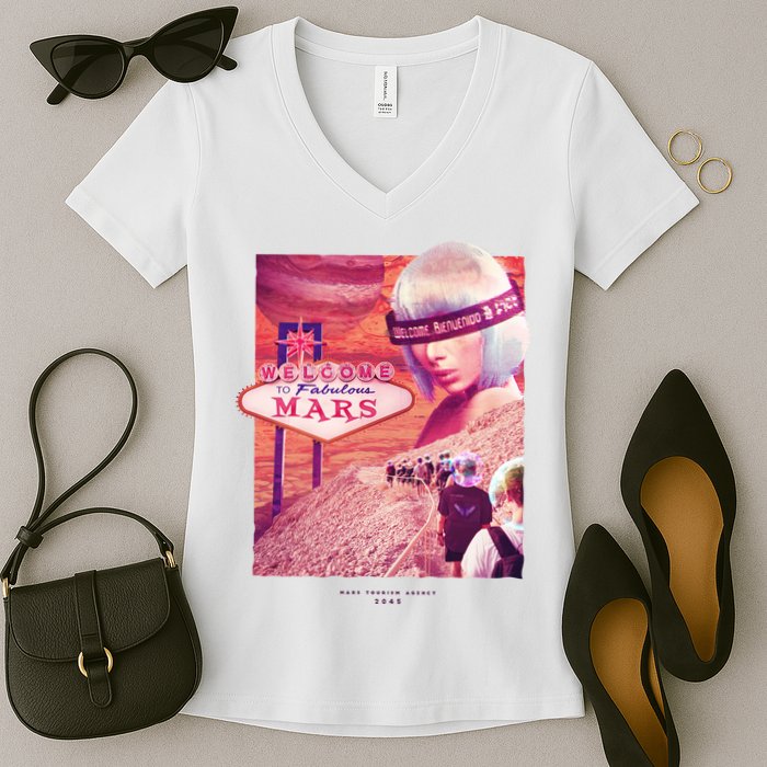 Welcome To Fabulous Mars Women's V-Neck T-Shirt