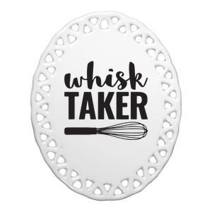 Whisk Taker Funny Baking Cooking Chef Gift Ceramic Oval Ornament