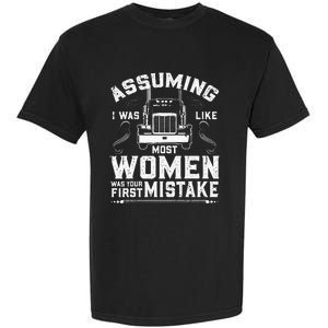 Woman Trucker Female Truck Driver Garment-Dyed Heavyweight T-Shirt