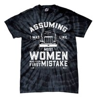 Woman Trucker Female Truck Driver Tie-Dye T-Shirt