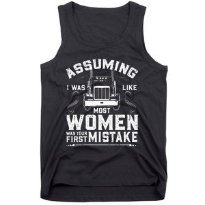 Woman Trucker Female Truck Driver Tank Top