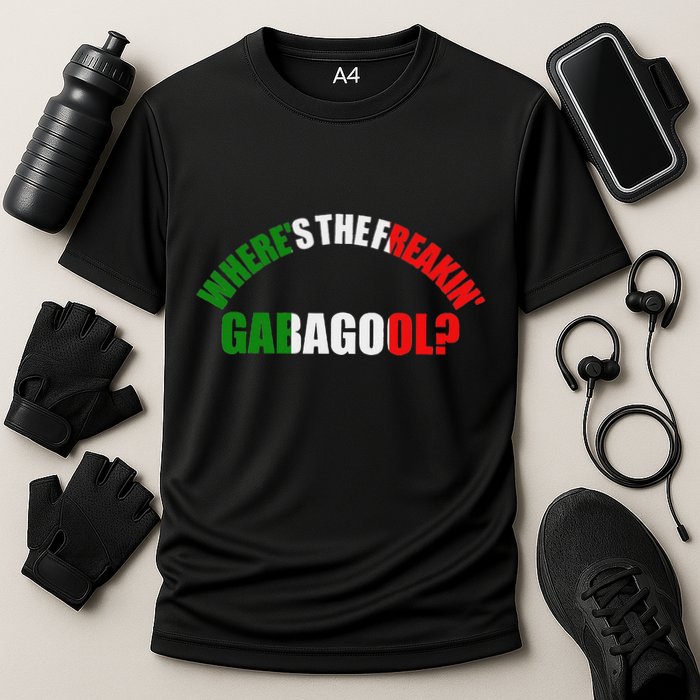 WhereS The Freakin Gabagool Meme Capicola Italian American Cooling Performance Crew T-Shirt