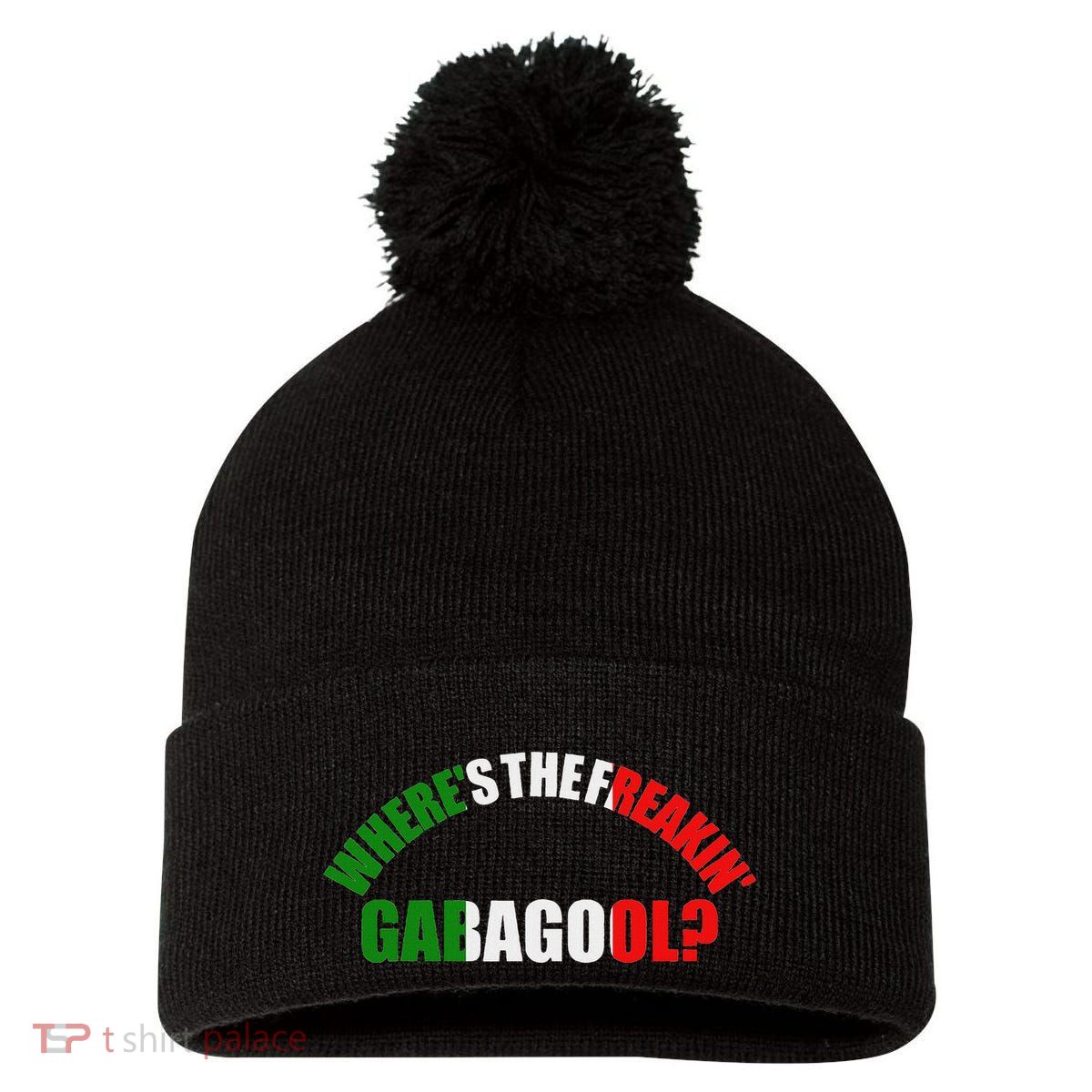 WhereS The Freakin Gabagool Meme Capicola Italian American Pom Pom 12in Knit Beanie