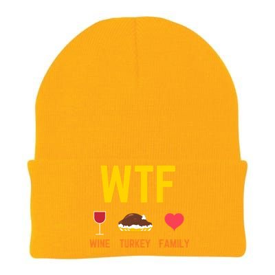 Wine Turkey Family Funny Thanksgiving Food Gift Fall Season Cool Gift Knit Cap Winter Beanie