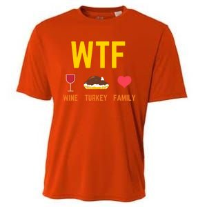 Wine Turkey Family Funny Thanksgiving Food Gift Fall Season Cool Gift Cooling Performance Crew T-Shirt