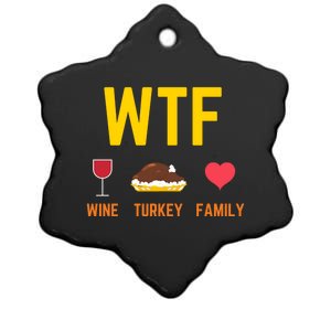 Wine Turkey Family Funny Thanksgiving Food Gift Fall Season Cool Gift Ceramic Star Ornament