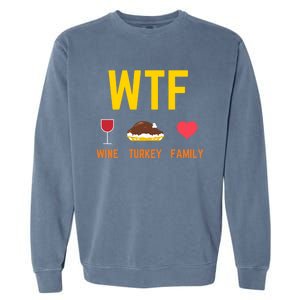 Wine Turkey Family Funny Thanksgiving Food Gift Fall Season Cool Gift Garment-Dyed Sweatshirt