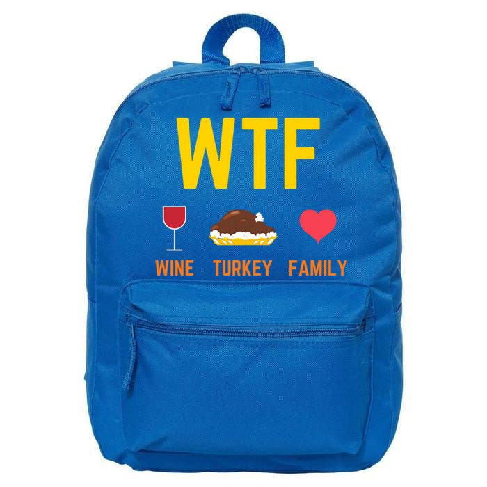 Wine Turkey Family Funny Thanksgiving Food Gift Fall Season Cool Gift 16 in Basic Backpack