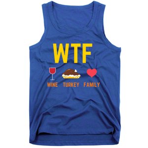 Wine Turkey Family Funny Thanksgiving Food Gift Fall Season Cool Gift Tank Top