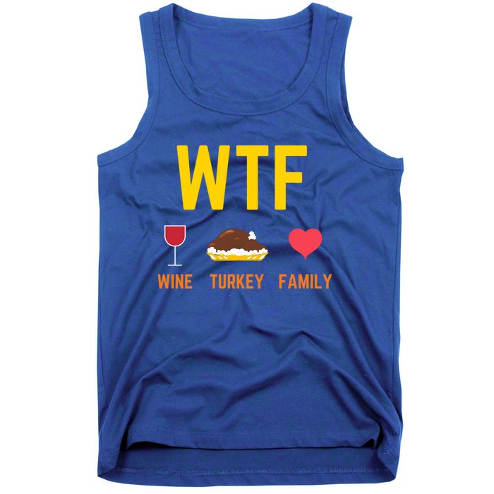 Wine Turkey Family Funny Thanksgiving Food Gift Fall Season Cool Gift Tank Top