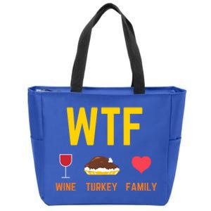 Wine Turkey Family Funny Thanksgiving Food Gift Fall Season Cool Gift Zip Tote Bag