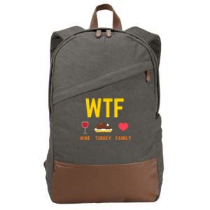 Wine Turkey Family Funny Thanksgiving Food Gift Fall Season Cool Gift Cotton Canvas Backpack