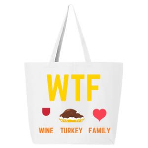 Wine Turkey Family Funny Thanksgiving Food Gift Fall Season Cool Gift 25L Jumbo Tote