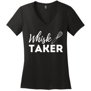 Whisk Taker Funny Cupcake Baker Pastry Baking Gift Women's V-Neck T-Shirt