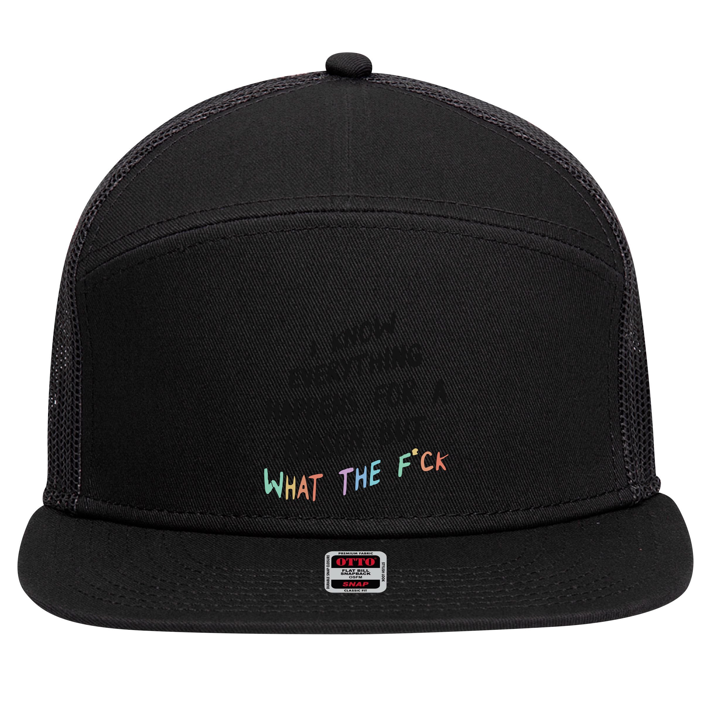 What The Fuck Hoodie Aesthetic 7 Panel Mesh Trucker Snapback Hat