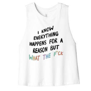 What The Fuck Hoodie Aesthetic Women's Racerback Cropped Tank