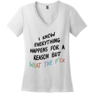 What The Fuck Hoodie Aesthetic Women's V-Neck T-Shirt