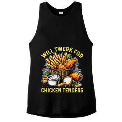Will Twerk For Chicken Tenders Funny Ladies PosiCharge Tri-Blend Wicking Tank