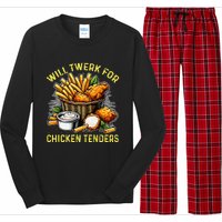 Will Twerk For Chicken Tenders Funny Long Sleeve Pajama Set