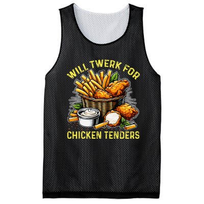 Will Twerk For Chicken Tenders Funny Mesh Reversible Basketball Jersey Tank