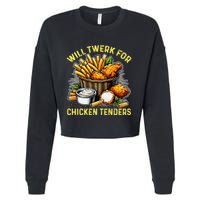 Will Twerk For Chicken Tenders Funny Cropped Pullover Crew