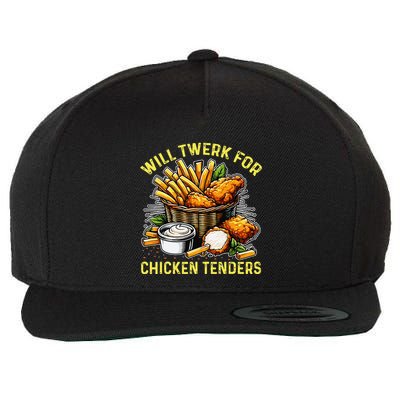 Will Twerk For Chicken Tenders Funny Wool Snapback Cap