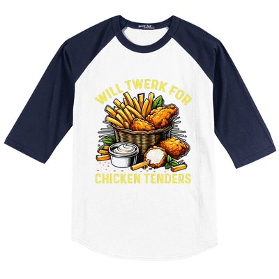 Will Twerk For Chicken Tenders Funny Baseball Sleeve Shirt