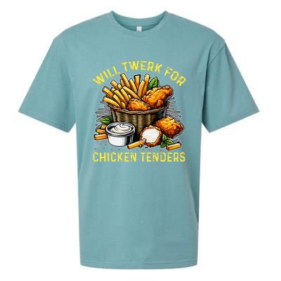 Will Twerk For Chicken Tenders Funny Sueded Cloud Jersey T-Shirt