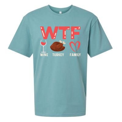 Wine Turkey Family Holiday Person Gift Sueded Cloud Jersey T-Shirt