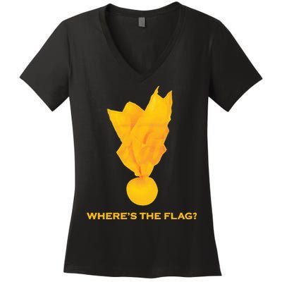 Wheres The Flag Football Penalty Flag Women's V-Neck T-Shirt